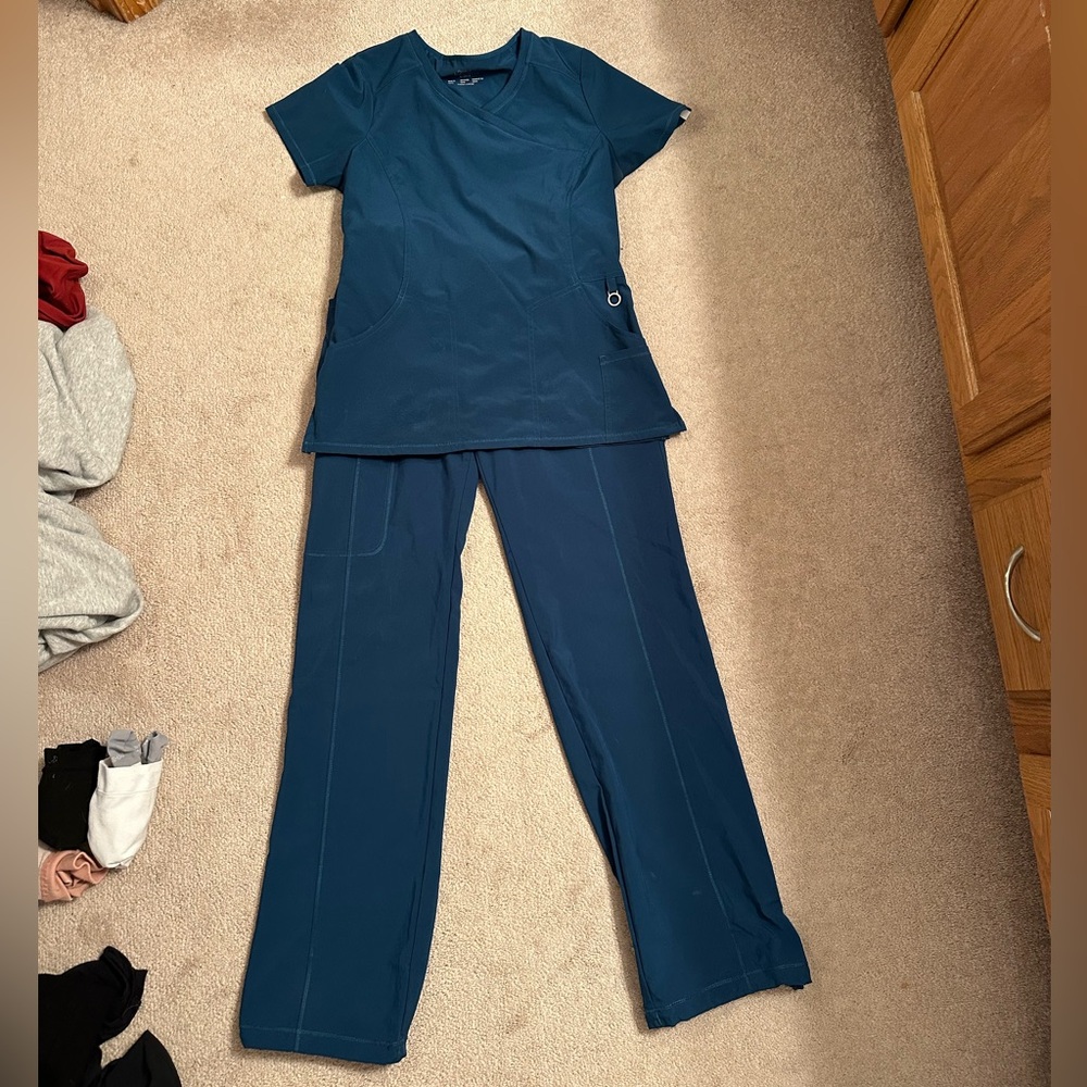 Women's Caribbean Blue Scrub Set